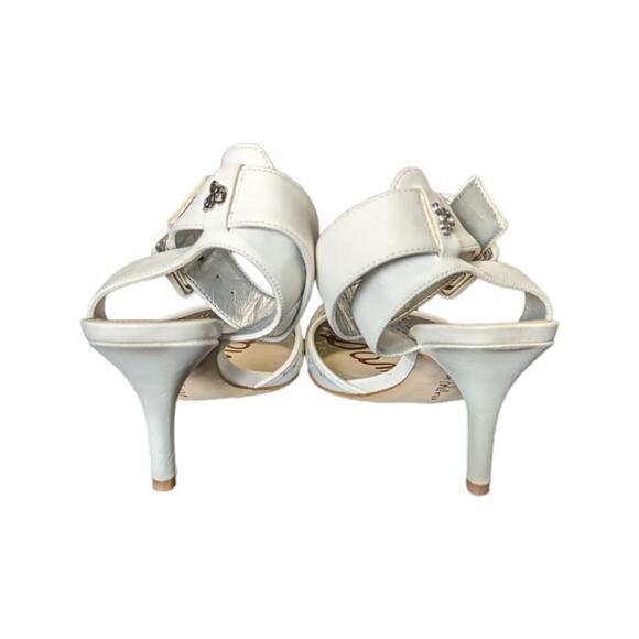 Sam Edelman Odynna Pointed Toe Heels White Laser Cut Floral Dainty Womens 9.5 - Picture 3 of 8